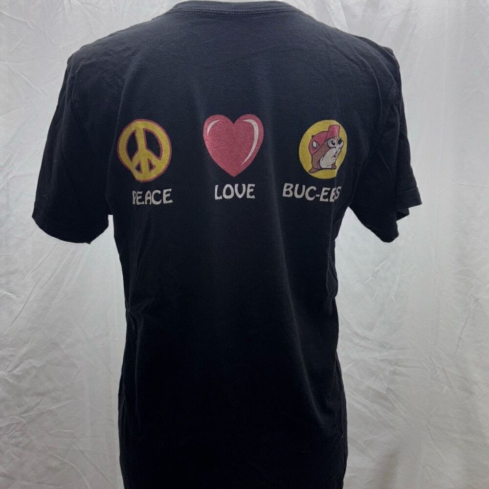 Peace Love & Buc-ees t shirt 2 sided bucee Beaver women M